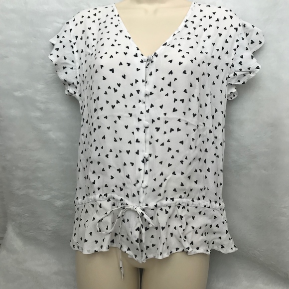 Rails Bretton Mini Heart Button Down Blouse S - Picture 6 of 8